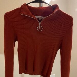 Burnt orange fall quarter zip size small
